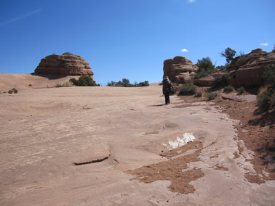 climbing to delicate arch